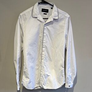 The Kooples White Dress Shirt with Black Trim